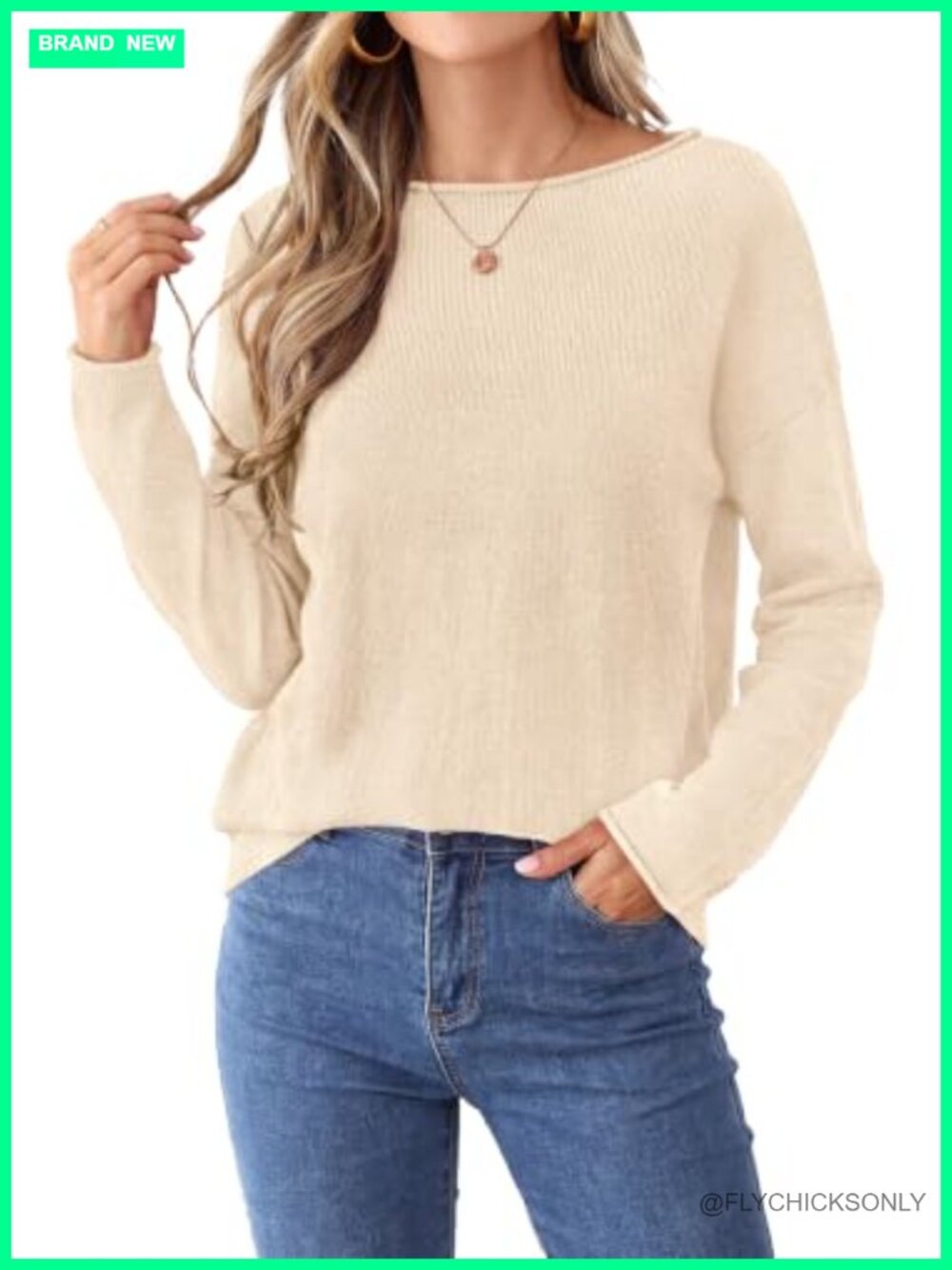 Oversized Rolled Neck Knit Pullover Sweater Loose Fit